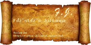 Füstös Julianna névjegykártya